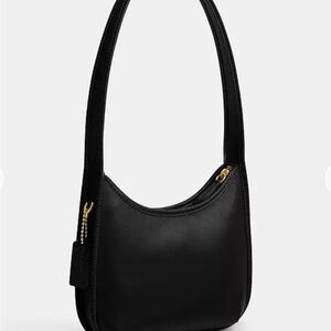 Coach Black Shoulder Bag with Gold Accents